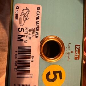 kate spade x Keds Silver Glitter Girl Sneakers with Satin Bows